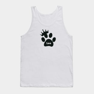 Leo cat name made of hand drawn paw prints Tank Top